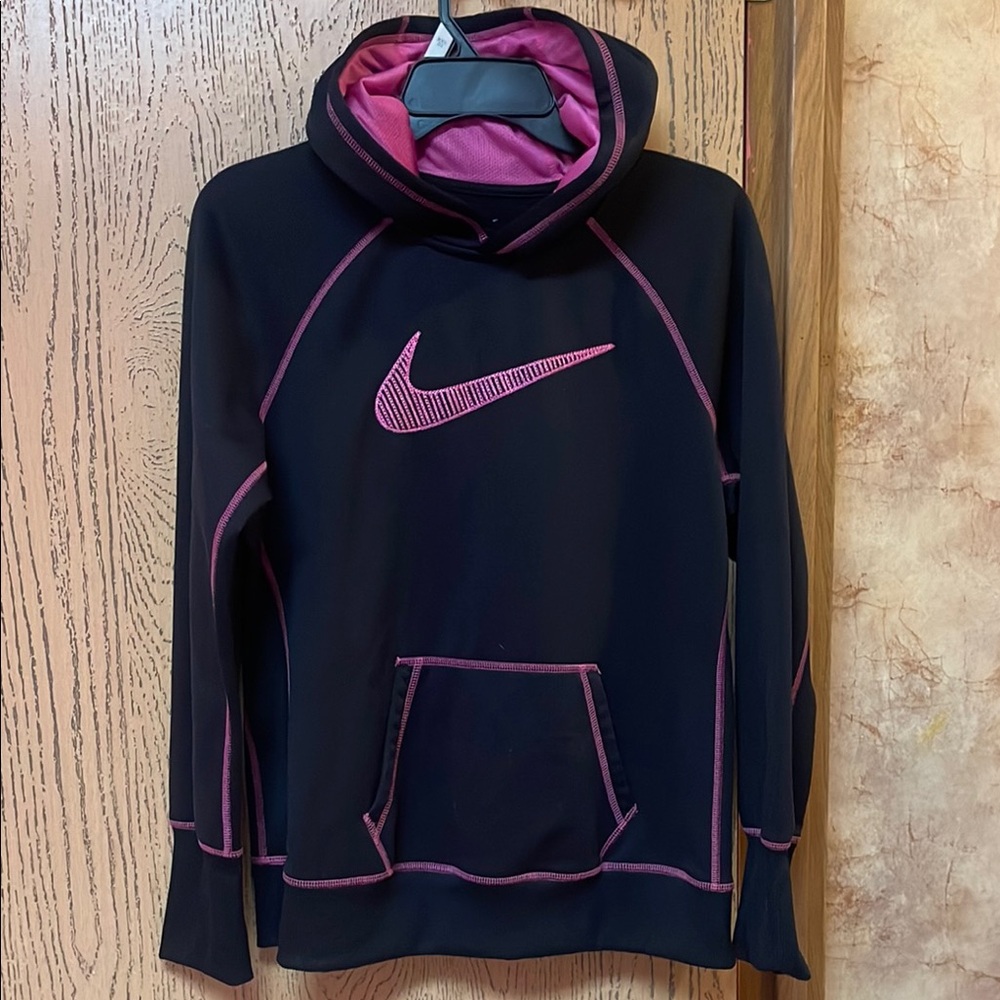 Nike Black Hoodie with Pink Accents
